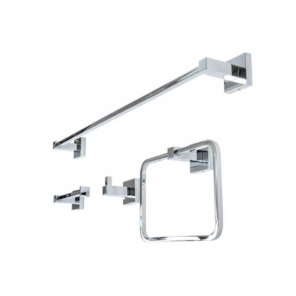 Italia Capri 4-Piece Polished Chrome Bathroom Accessory Set