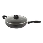 Oster Clairborne 5 qt. Aluminum Nonstick Saute Pan with Glass Lid, 12 in., Charcoal Grey thumbnail 1