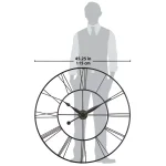 Infinity Instruments Skyscraper XXL 45 in. Oversized Round Wall Clock - Black Metal thumbnail 7