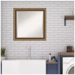 Amanti Art Manhattan 24 in. Square Bronze Wood Framed Beveled Edge Bathroom Vanity Mirror thumbnail 8