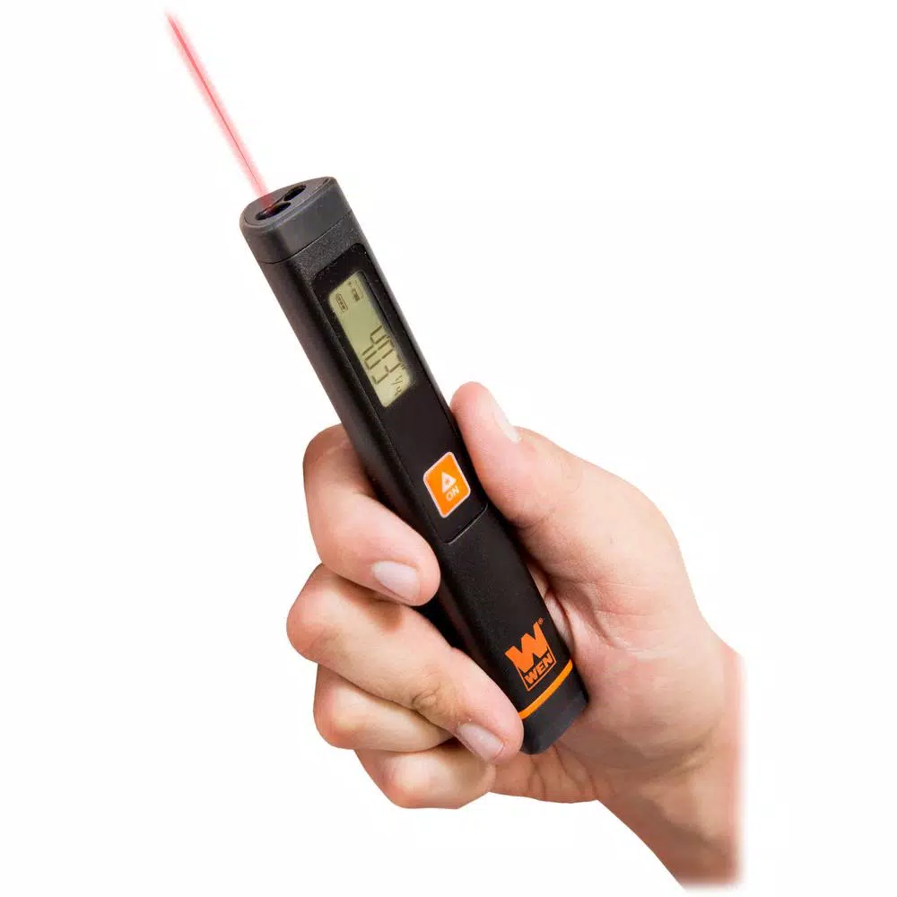 WEN Pocket Laser Distance Measure, 32 ft. Range, Pen-Style Digital Range Meter