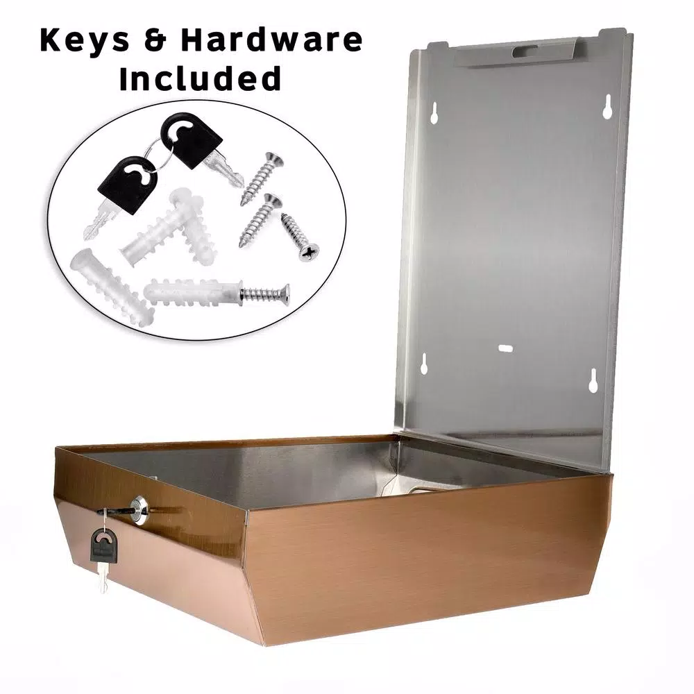 Alpine Industries Brushed Copper Stainless Steel C-Fold & Multi-Fold Paper Towel Dispenser