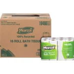 Marcal 100% Recycled 2-Ply Toilet Tissue, Soft & Absorbent, 168 Sheets Per Roll, 16 Rolls Pack thumbnail 2