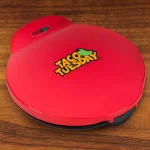Nostalgia 900W Red Quesadilla Maker with Extra Stuffing Latch and Non-Stick Cooking Surface thumbnail 2