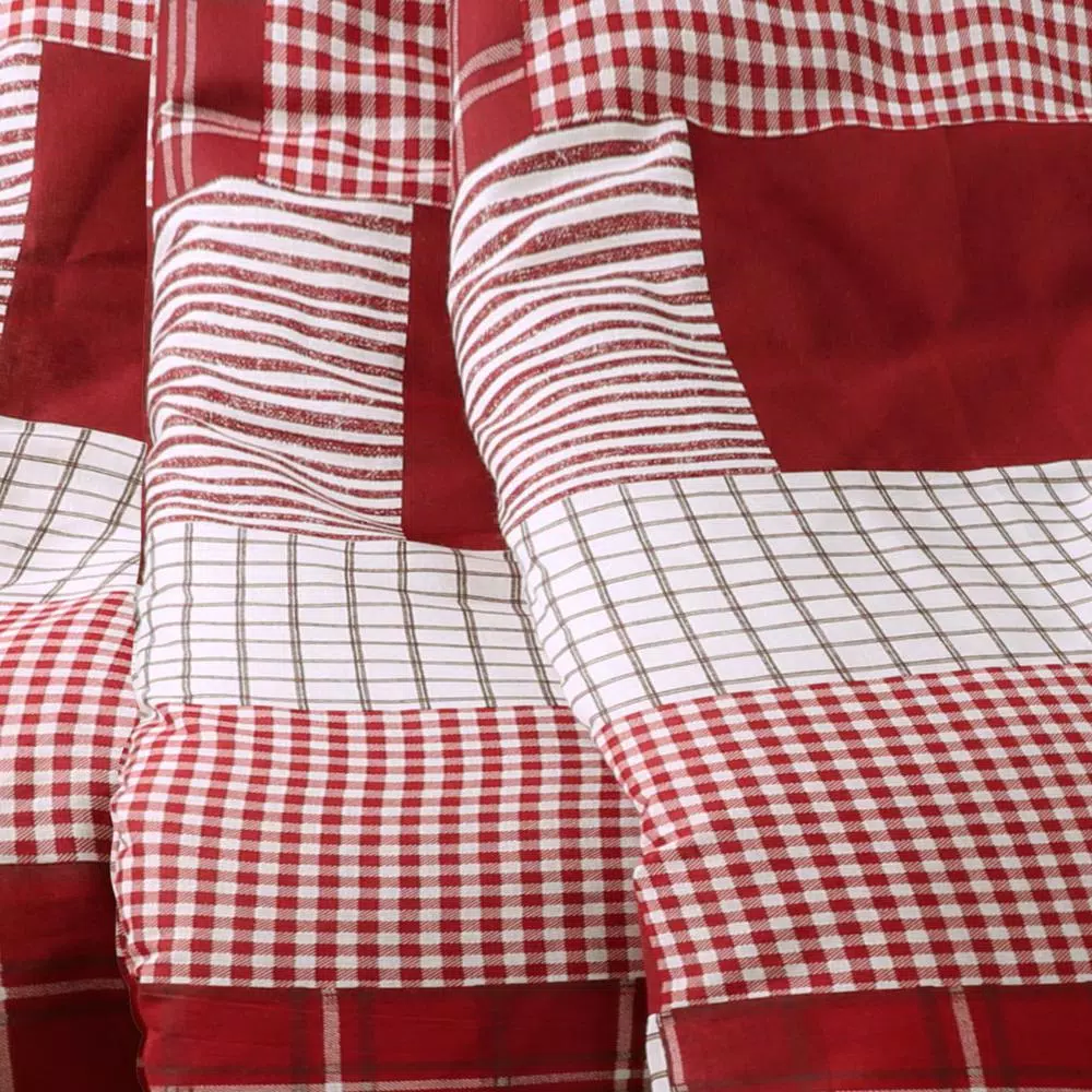 Lush Decor Greenville Red Reversible Plaid Throw Blanket, 100% Cotton, 50 x 60 in