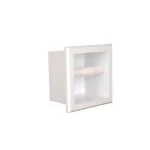 Unbranded Bradford Recessed Toilet Paper Holder, White Plastic with Bevel Frame thumbnail 2