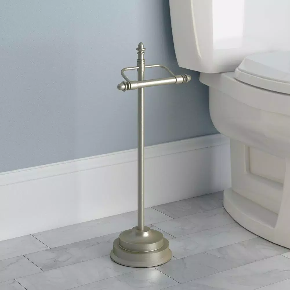 Moen Stockton Freestanding Pivoting Toilet Paper Holder, Brushed Nickel
