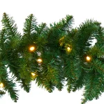 Nearly Natural 9 ft. Pre-lit Artificial Pine Christmas Garland with 50 Warm White LED Lights thumbnail 4