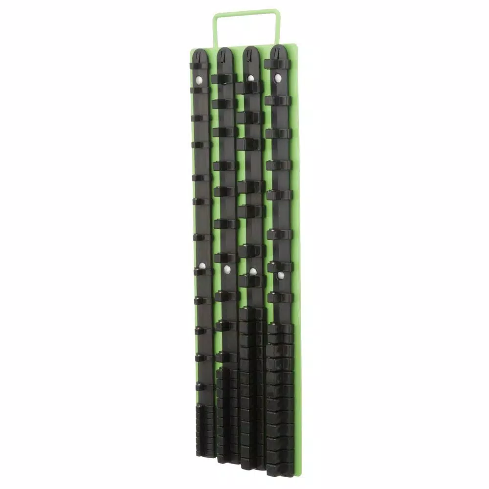 Grand Rapids Industrial Products Professional Heavy-Duty Steel Socket Organizer Rack, Green
