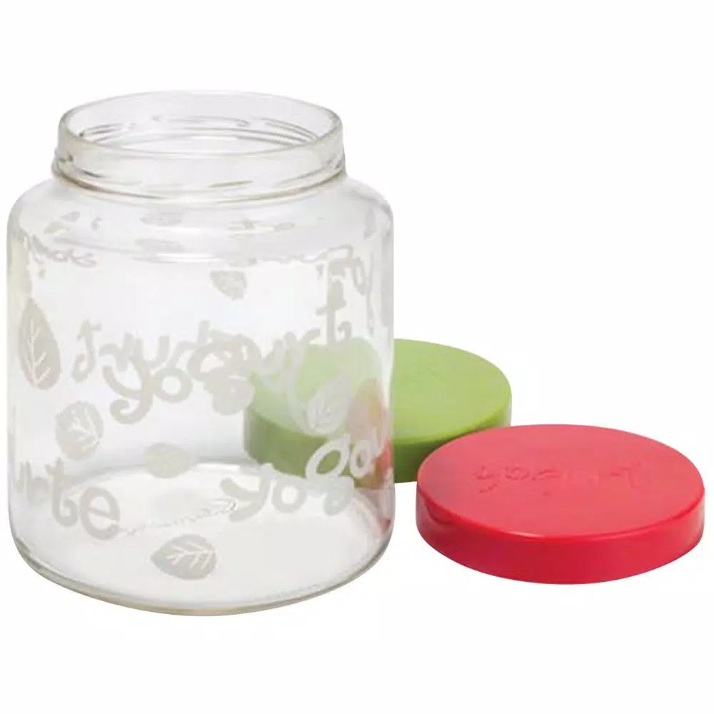 Euro Cuisine 2 Qt. Yogurt Maker with Glass Jar, Stainless Steel Thermometer, and Greek Yogurt Cotton Bag - Green