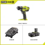 RYOBI 18V ONE+ 1/2 in. Cordless 3-Speed Impact Wrench Kit with 2.0 Ah Battery and Charger thumbnail 2