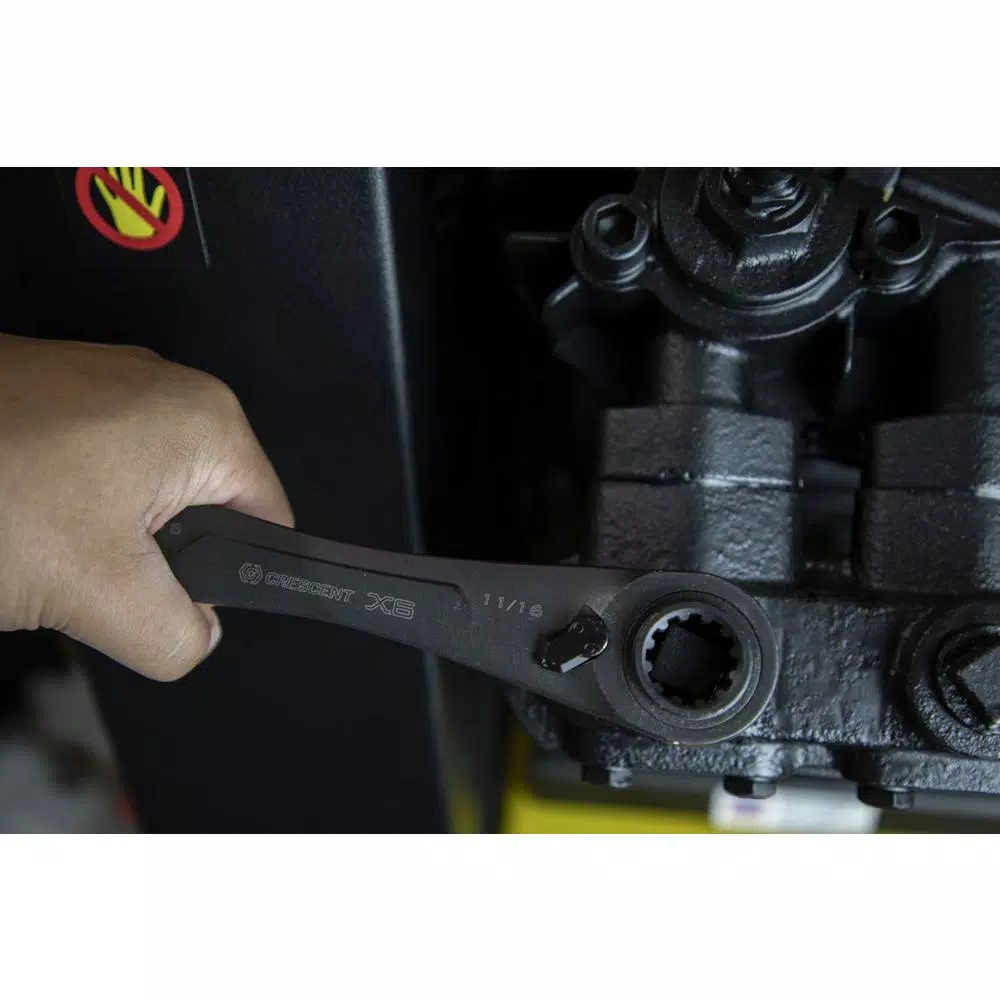 Crescent X6 4-in-1 Black Oxide Spline Ratcheting SAE Wrench Set, 2-Piece