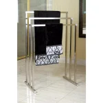 Kingston Brass European 3-Bar Pedestal Steel Towel Rack in Brushed Nickel thumbnail 2