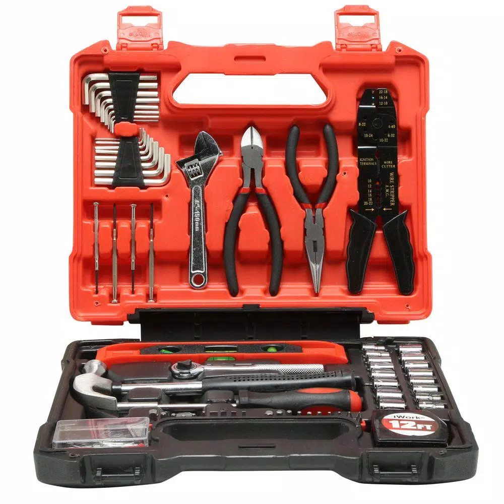 Olympia Tools 67-Piece SAE and Metric Combination Hand Tool Set with Blow Molded Case