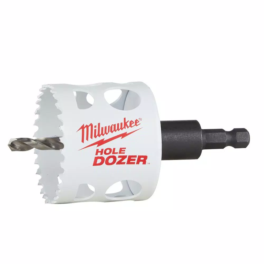 Milwaukee 2-1/4 in. Hole Dozer Bi-Metal Hole Saw with 3/8 in. Arbor and Pilot Bit