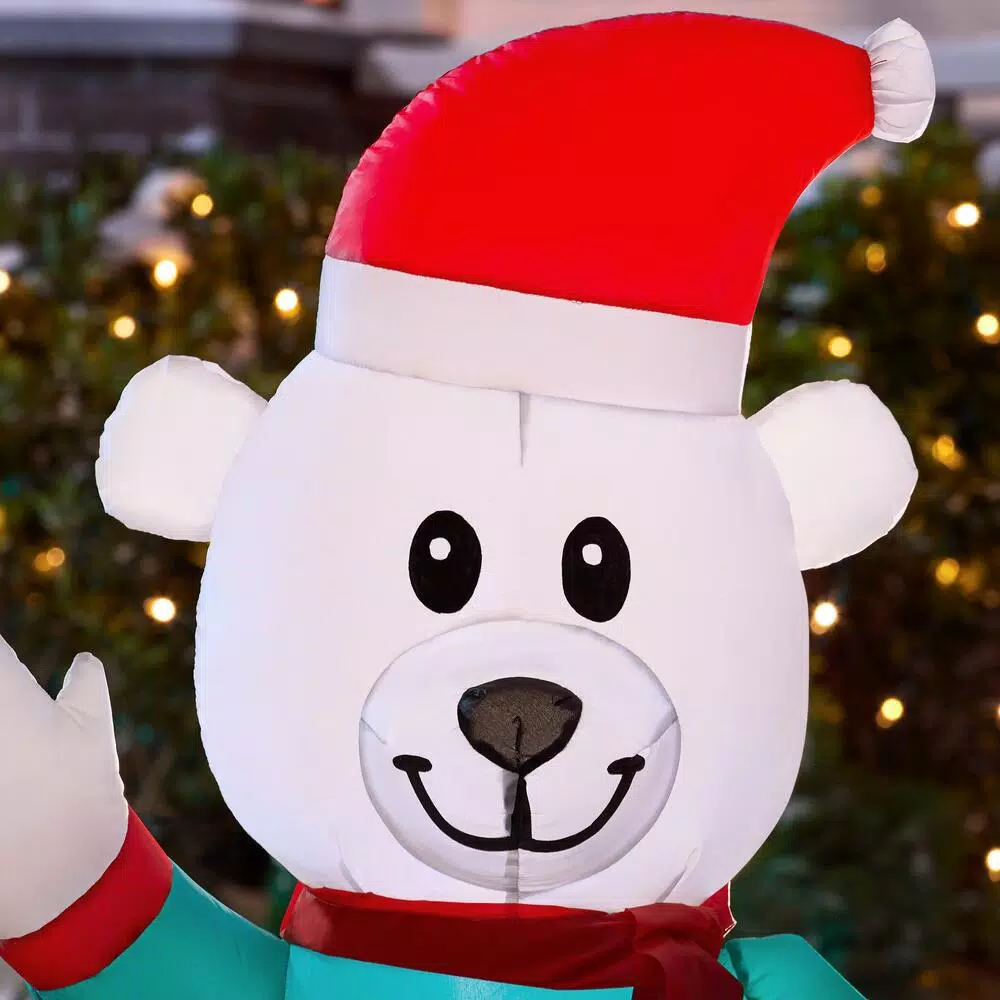 Home Accents Holiday Airblown Inflatables 6.5 ft LED Snowman, Polar Bear, and Penguin Christmas Inflatable
