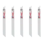 Milwaukee 8 in. Multi-Material Reciprocating Saw Blades, 8/12 TPI, 5-Pack thumbnail 1