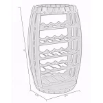 Vintiquewise Rustic Barrel Shaped Wooden Wine Rack - Holds 23 Bottles thumbnail 5