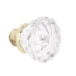 Prime-Line Fluted Glass Door Knob Passage Set, 2 in. Diameter, Brass Plated, Antique Style thumbnail 2