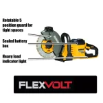DEWALT FLEXVOLT 60V MAX Brushless 9 in. Cut-Off Saw Kit with (2) 9.0 Ah Batteries & 4-1/2 in. Angle Grinder thumbnail 2