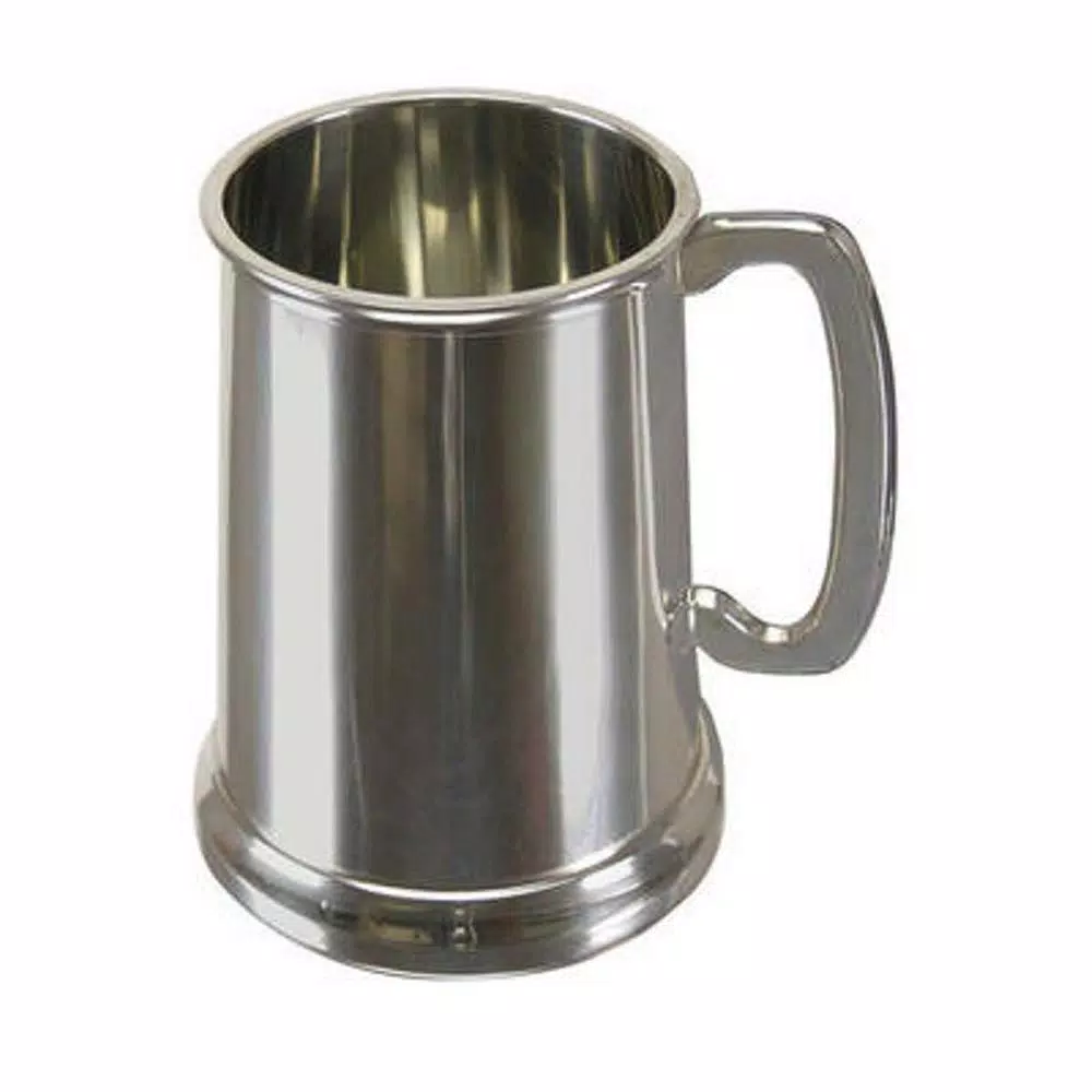 Heim Concept Silver 19 oz. Sheffield Pewter Tankard with Glass Bottom