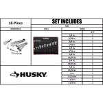 Husky 16-Piece SAE Ratcheting Wrench Set, 12-Point Alloy Steel thumbnail 6