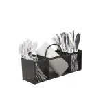 Mind Reader 3-Section Black Mesh Cutlery Holder & Silverware Organizer thumbnail 2