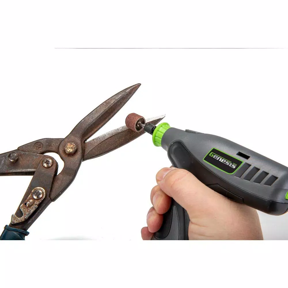 Genesis 8V Cordless Variable Speed Rotary Tool Kit with 65-Piece Accessory Set