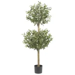 Nearly Natural 4.5 ft. Green Olive Double Topiary Silk Tree thumbnail 1