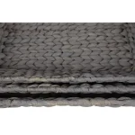 LITTON LANE Nesting Gray Seagrass Basket Trays with Black Metal Handles, Set of 3 thumbnail 4