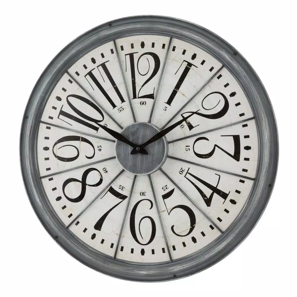 La Crosse Technology 20-Inch Alice Quartz Analog Wall Clock with Metal Antique Gray Frame