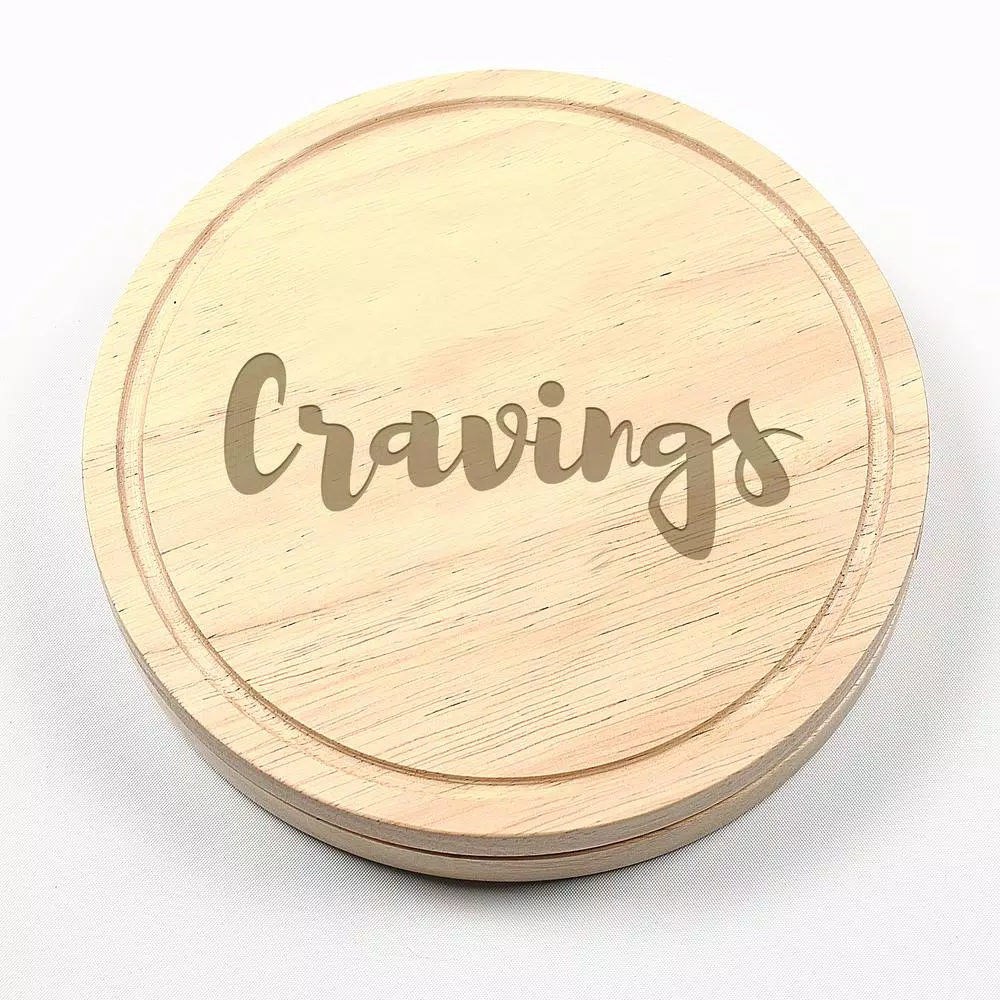 Cathy's Concepts Cravings 8 in. Wood Gourmet 5-Piece Cheese Board Set with Swivel Closure