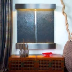 Water Wonders Nojoqui Falls Double Lightweight Slate Wall Fountain with Stainless Steel Trim thumbnail 2