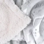 Lavish Home Snow Flakes Fleece Sherpa Throw Blanket, Gray thumbnail 3