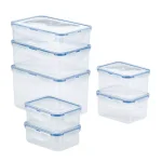 Lock & Lock Easy Essentials 14-Piece Rectangular Food Storage Container Set, BPA-Free thumbnail 1