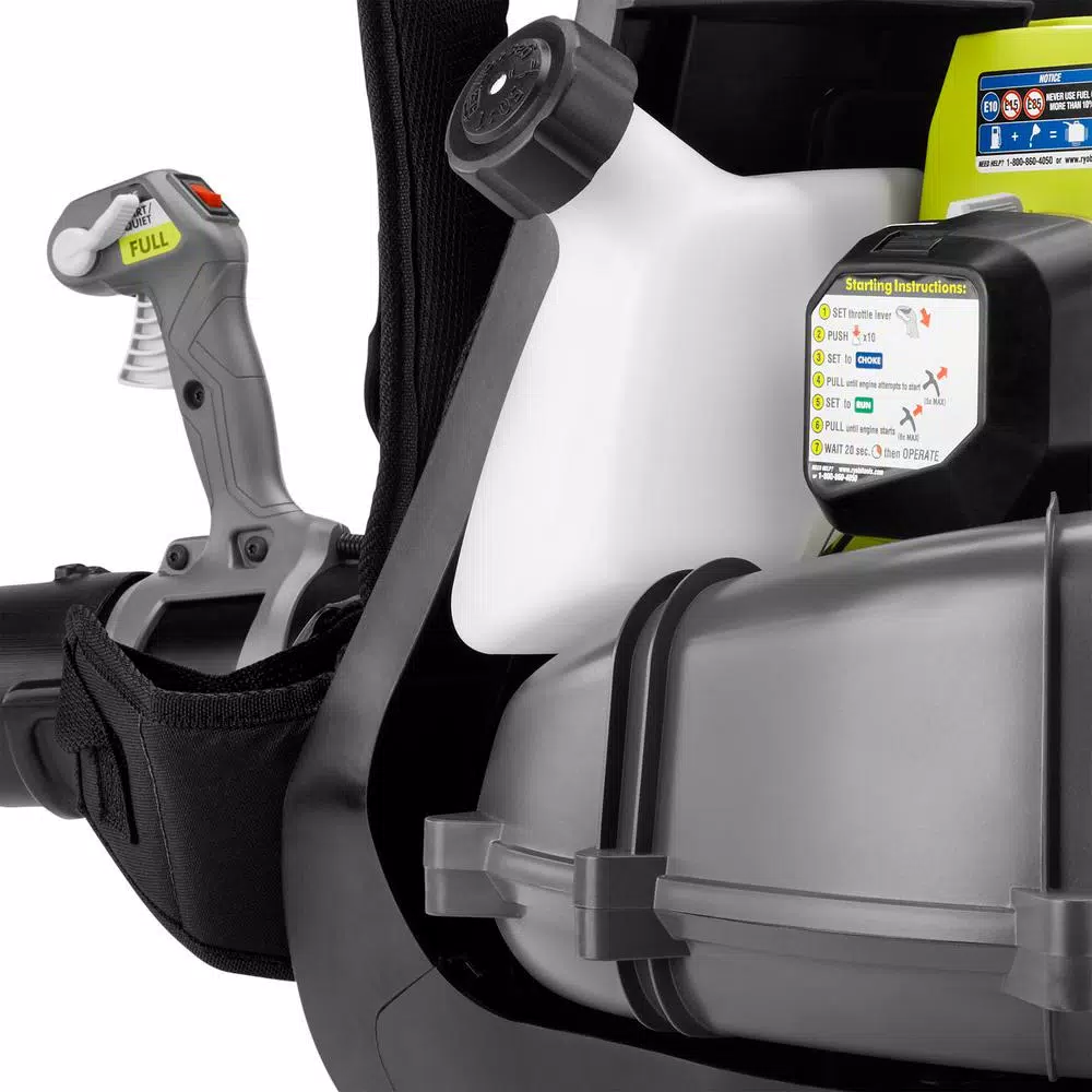 RYOBI 38cc Gas Backpack Leaf Blower, 760 CFM, 175 MPH, 2-Cycle