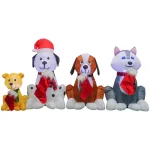Home Accents Holiday Airblown Inflatables Puppy Pals Christmas Inflatable with Stockings, 7.5 ft. W x 3.74 ft. H thumbnail 1