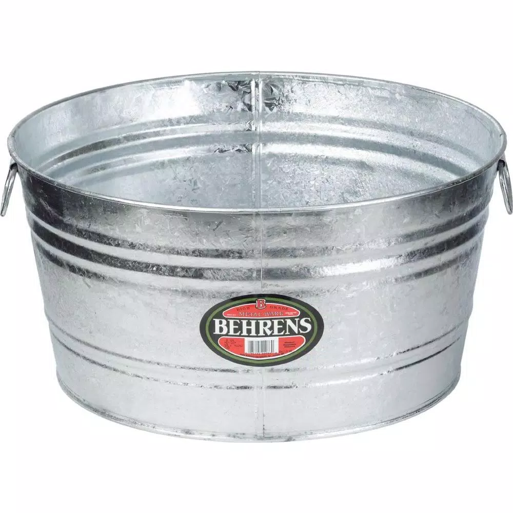 Behrens 15 Gal. Hot Dipped Galvanized Steel Round Utility Tub & Planter