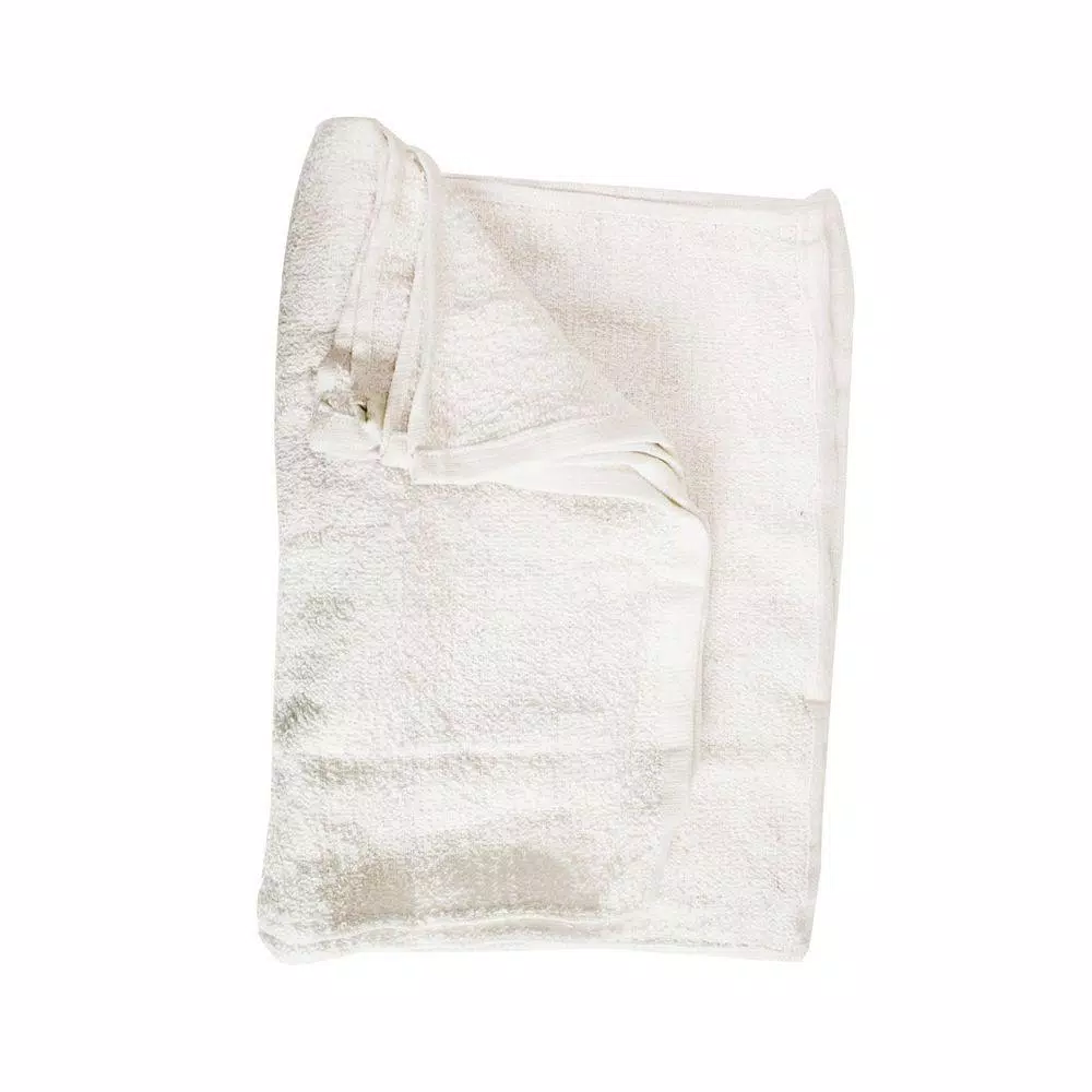 HDX Multi-Purpose Cotton Terry Cloth Towels, 14 in. x 17 in., White (36-Pack)