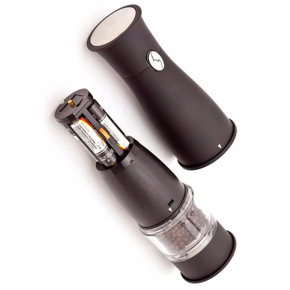 Ozeri Artesio Soft Touch Electric Pepper Mill and Salt Grinder, Black