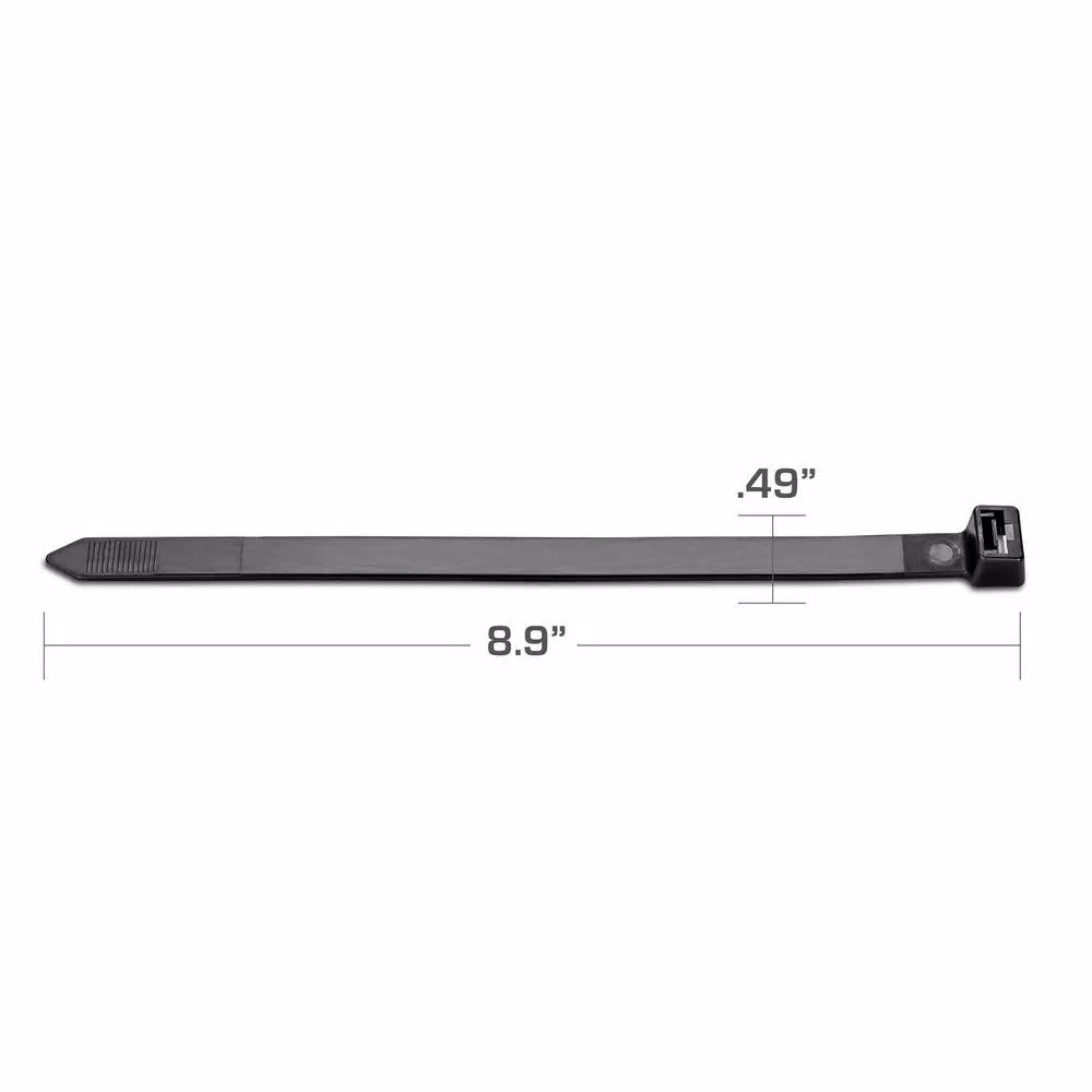TR Industrial 8.9 in. Ultra Heavy-Duty UV Resistant Cable Ties, 250 lb. Tensile Strength (50-Pack)