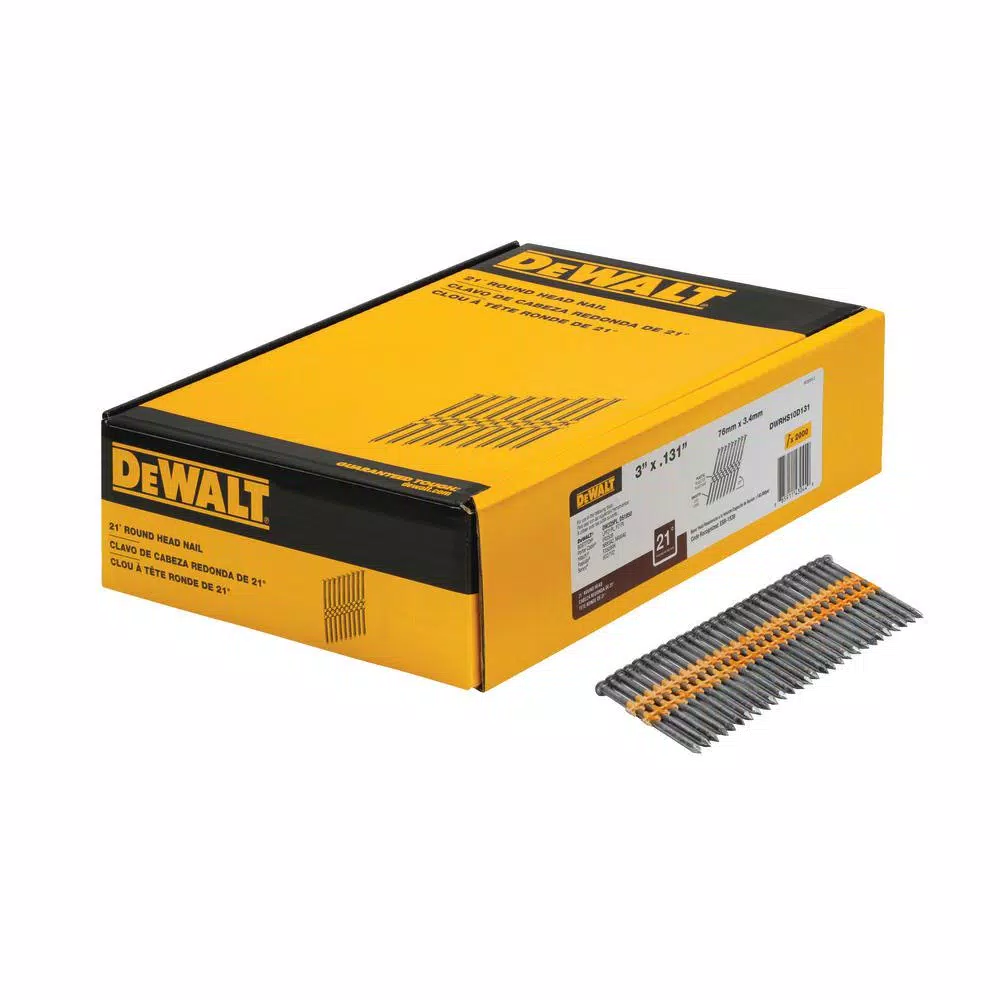 DEWALT DWHS 21-Degree Pneumatic Collated Framing Nailer with 2000-Pack Bonus 3 in. Metal Nails