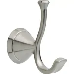 Delta Carlisle Double Robe Hook, Brushed Nickel, Wall Mounted thumbnail 1