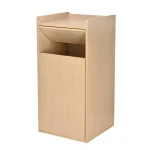 Alpine Industries 40 Gal. Oak Wood Commercial Tray Top Waste Enclosure Trash Can thumbnail 4