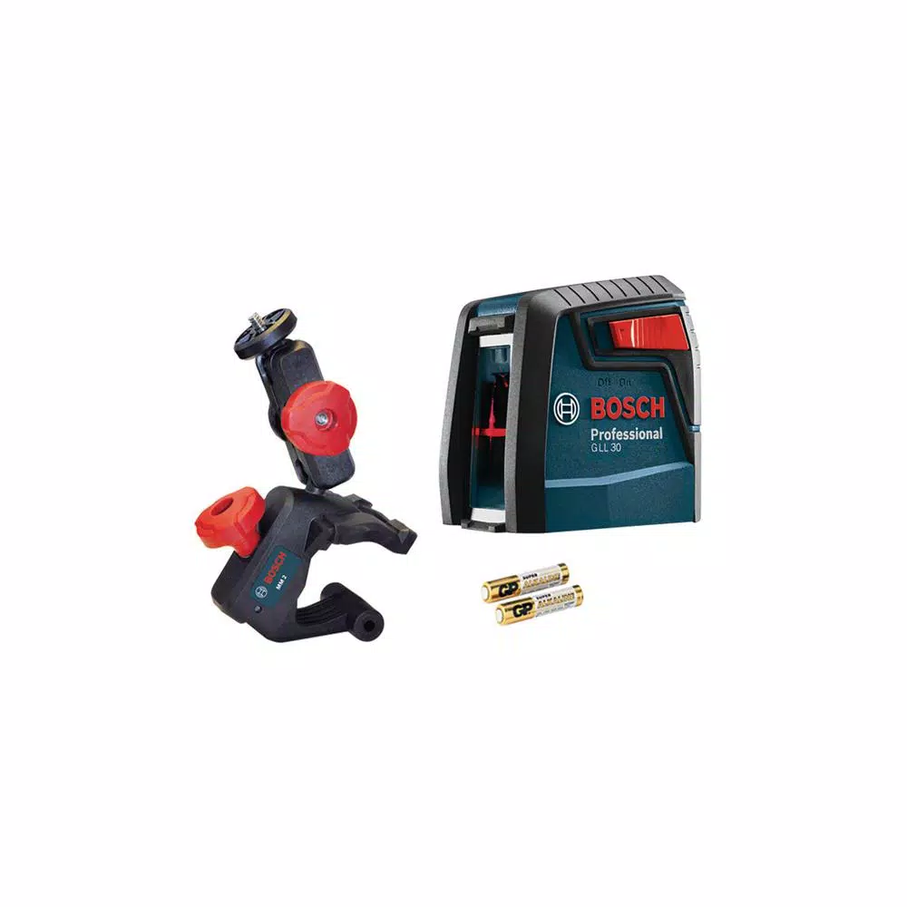 Bosch GLL30-RT Factory Reconditioned Self-Leveling Cross-Line Laser Level Kit, 30 ft.