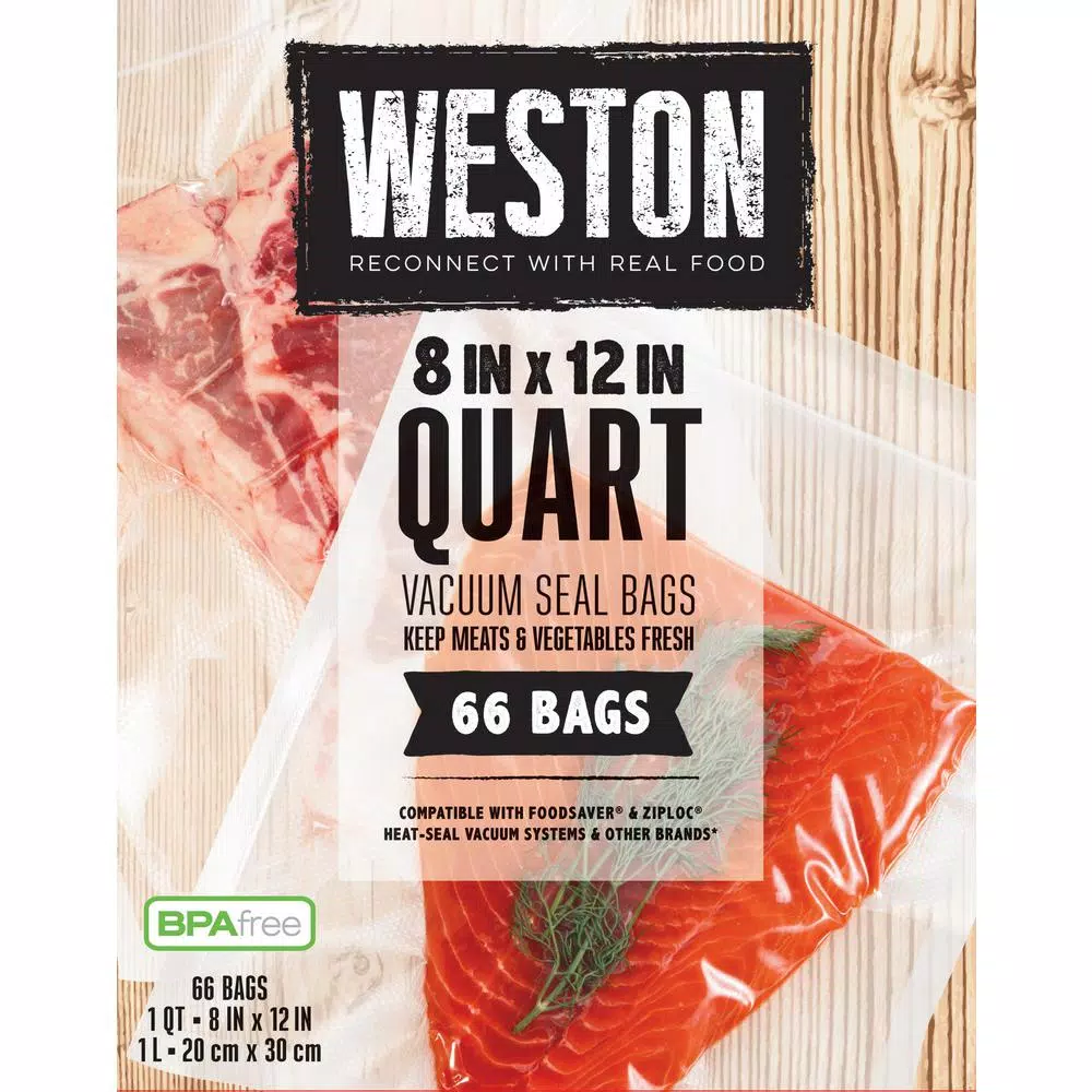 Weston 8 x 12 in. Quart Vacuum Sealer Bags, 66-Pack