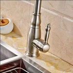 Vanity Art Brushed Nickel Single-Handle Pull-Down Kitchen Faucet with 360 Degree Swivel Spout thumbnail 5