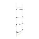 3R Studios 4-Bar Wall Mounted Towel Rack, Distressed Off-White Wood with Black Metal Bars thumbnail 5