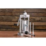 LEM Mighty Bite 15 lbs. Stainless Steel Vertical Sausage Stuffer with Hardened Steel Gears thumbnail 2