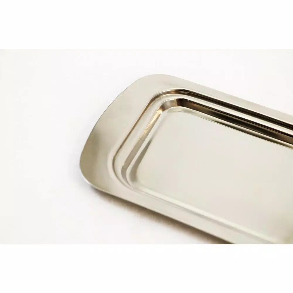 ExcelSteel Stainless Steel Butter Dish with Clear Plastic Cover and Chrome Knob
